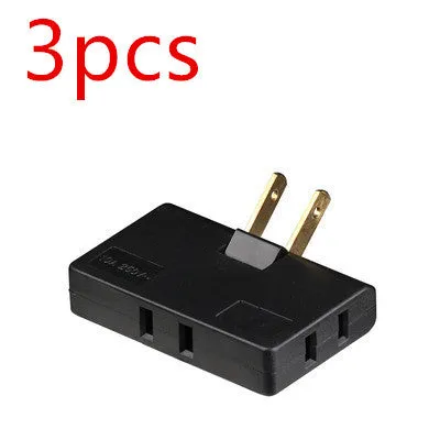 White US plug rotary head converter ultra-thin universal jack 36x36x50mm on white background