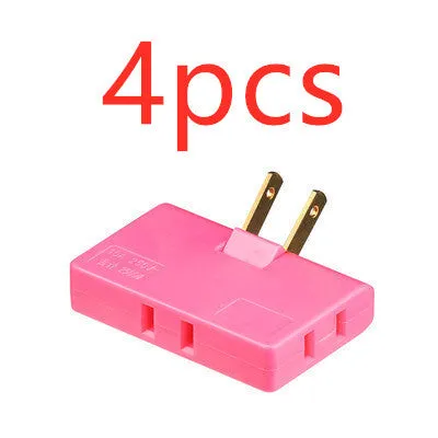 White US plug rotary head converter ultra-thin universal jack 36x36x50mm on white background