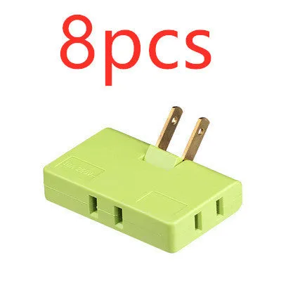 White US plug rotary head converter ultra-thin universal jack 36x36x50mm on white background