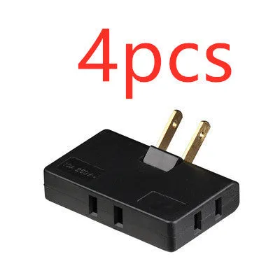 White US plug rotary head converter ultra-thin universal jack 36x36x50mm on white background