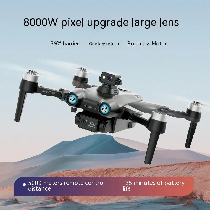 HD aerial photography GPS brushless motor drone with 8K camera, black, folding design