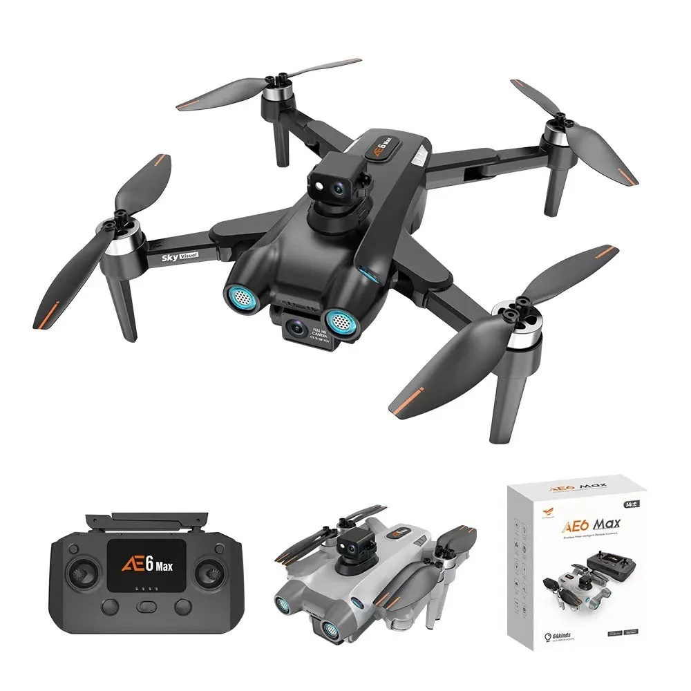 HD aerial photography GPS brushless motor drone with 8K camera, black, folding design