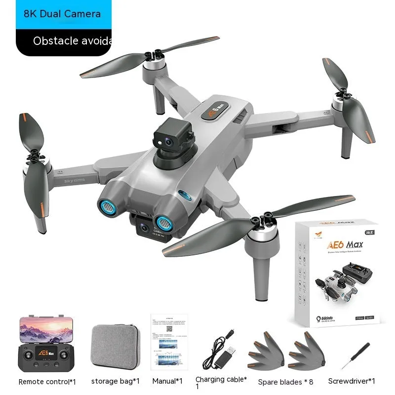 HD aerial photography GPS brushless motor drone with 8K camera, black, folding design