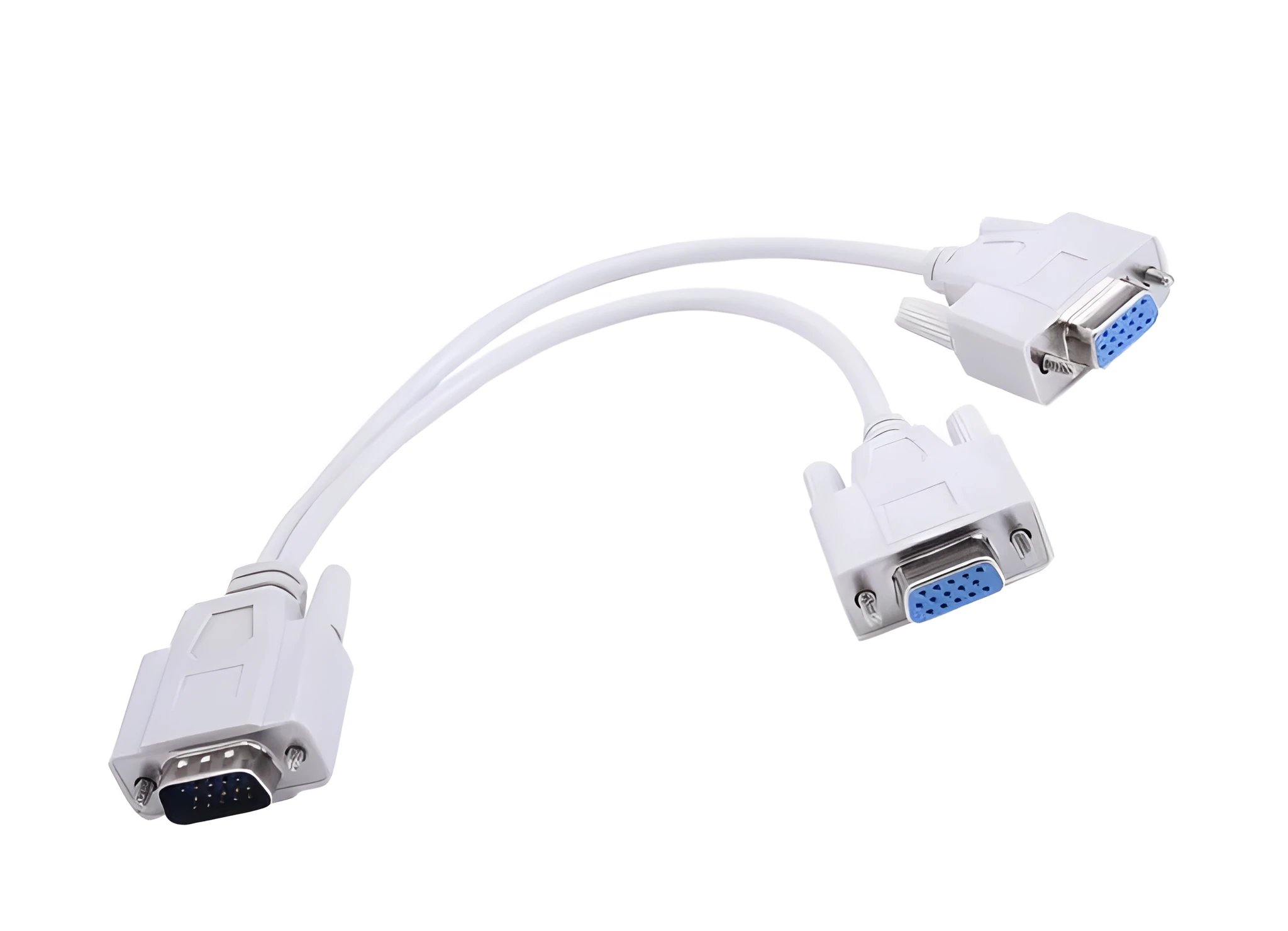 1 male VGA to 2 female VGA Y splitter cable for dual monitor connection
