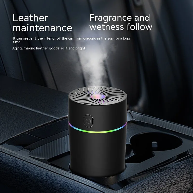 Car USB mini humidifier with aromatherapy function in black and white colour options