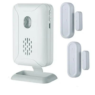 Wireless door sensor chime receiver unit with LED display and sensor, 280m range, 36 chimes, 5 modes for home and business security
