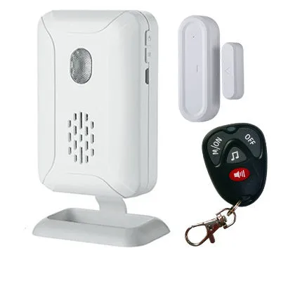 Wireless door sensor chime receiver unit with LED display and sensor, 280m range, 36 chimes, 5 modes for home and business security