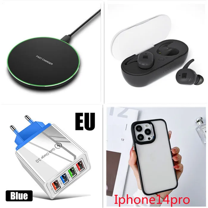 Black Bluetooth 5.0 wireless in-ear earbuds with charging case on white background
