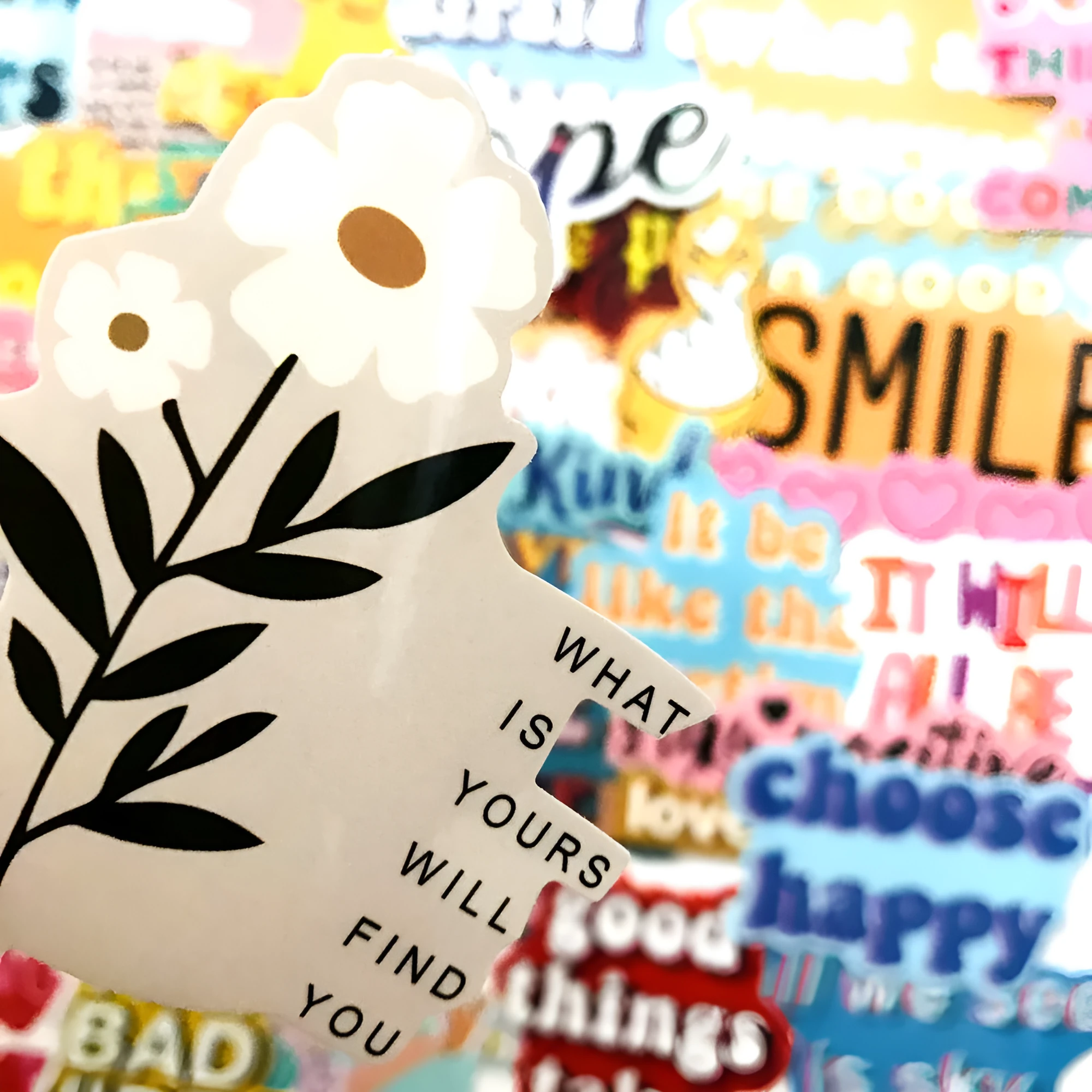 40-piece set of irregular PVC stickers with English graffiti phrases, waterproof, for laptop and luggage decoration