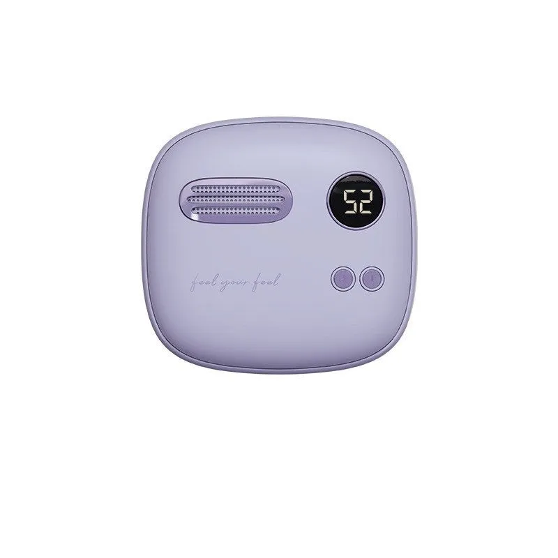 Retro design 2-in-1 hand warmer and 5000mAh power bank with digital temperature display in flannel bag