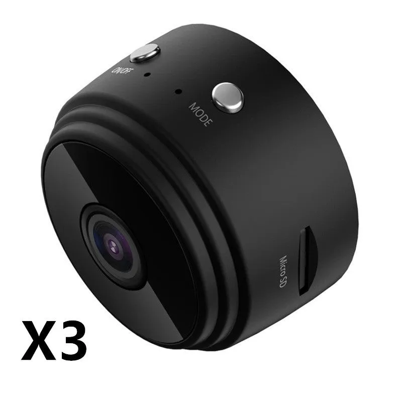 Small home WiFi remote high-definition night vision network camera in black with 3.6mm lens