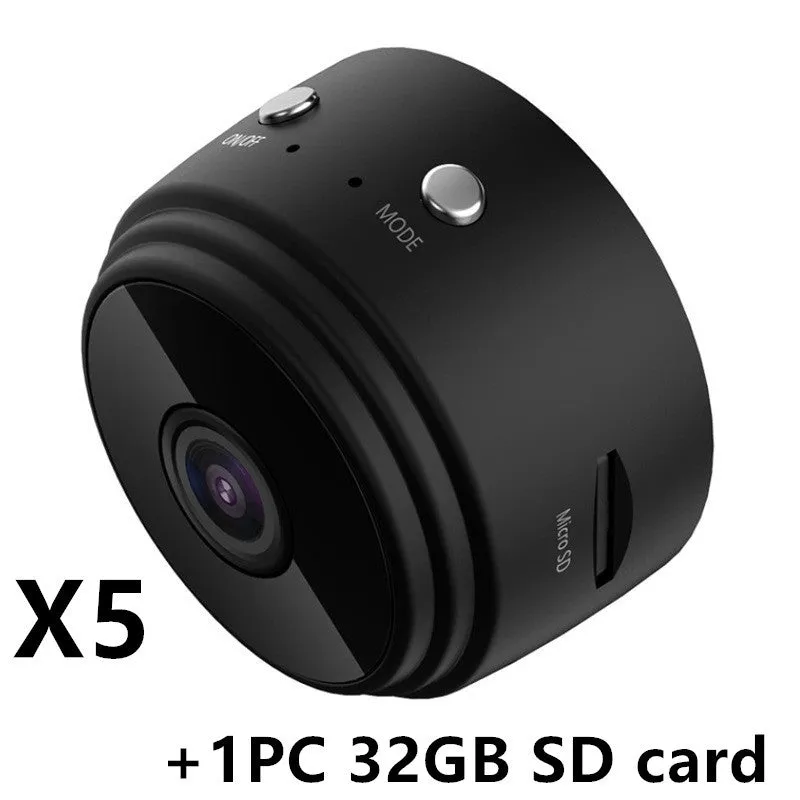 Small home WiFi remote high-definition night vision network camera in black with 3.6mm lens