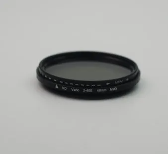 Adjustable camera ND filter with multiple thread diameters for light reduction and exposure control