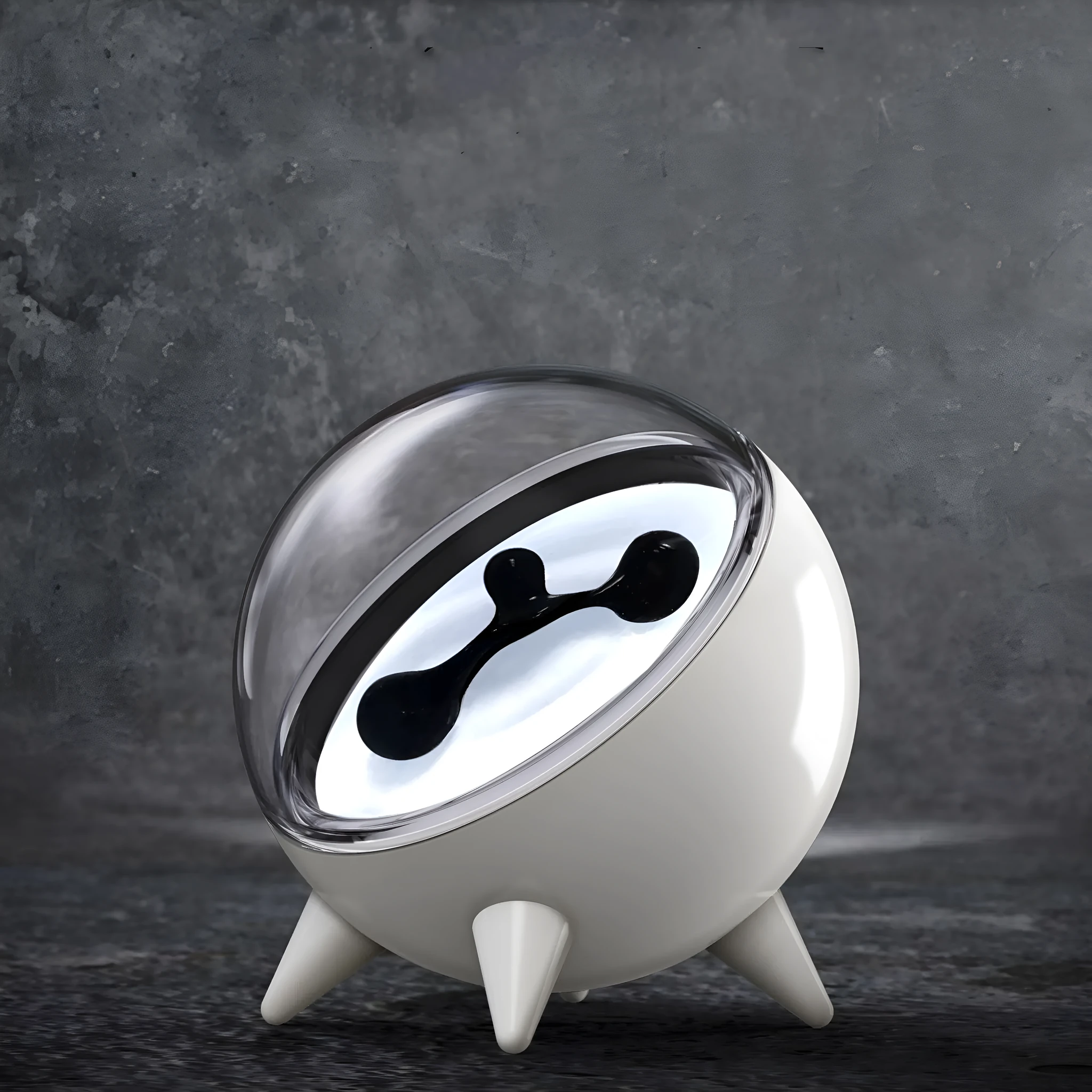 Creative Ball Magnetic Fluid Vibration Pickup in white with USB Type-C cable and built-in lighting