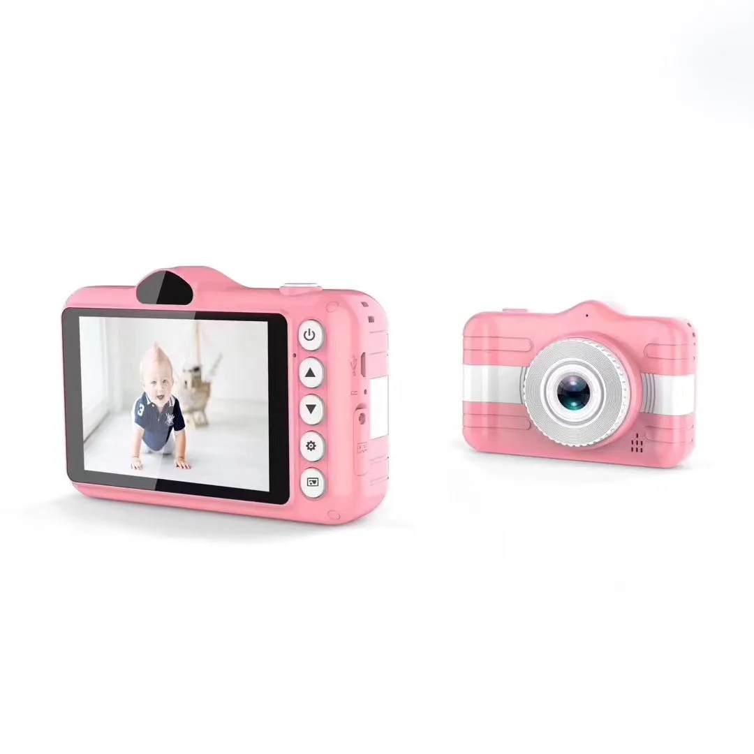 sky blue cartoon digital camera with 3.5 inch screen and anti-fall silicone case