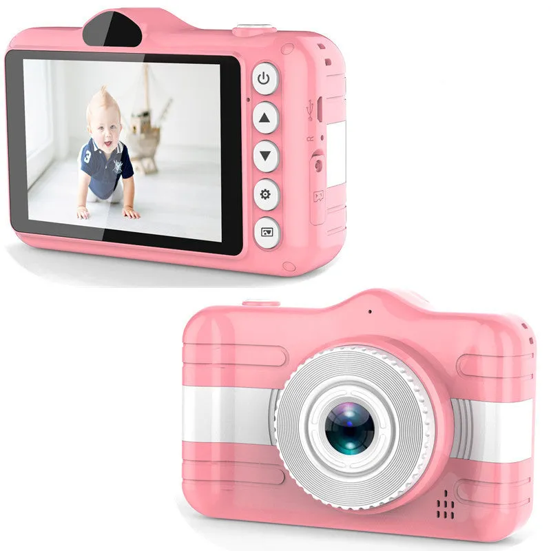 sky blue cartoon digital camera with 3.5 inch screen and anti-fall silicone case