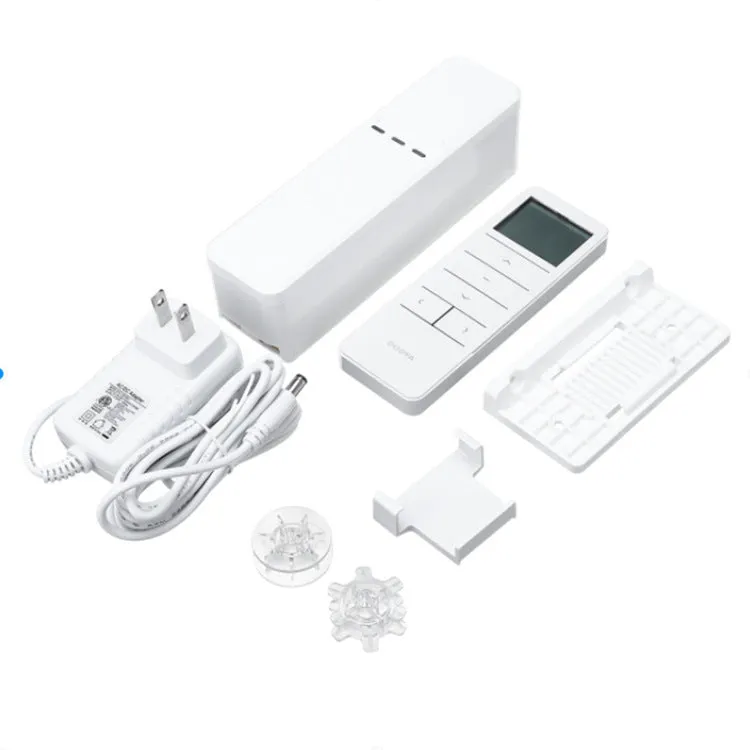 White plastic remote control smart curtain motor for automated window curtains