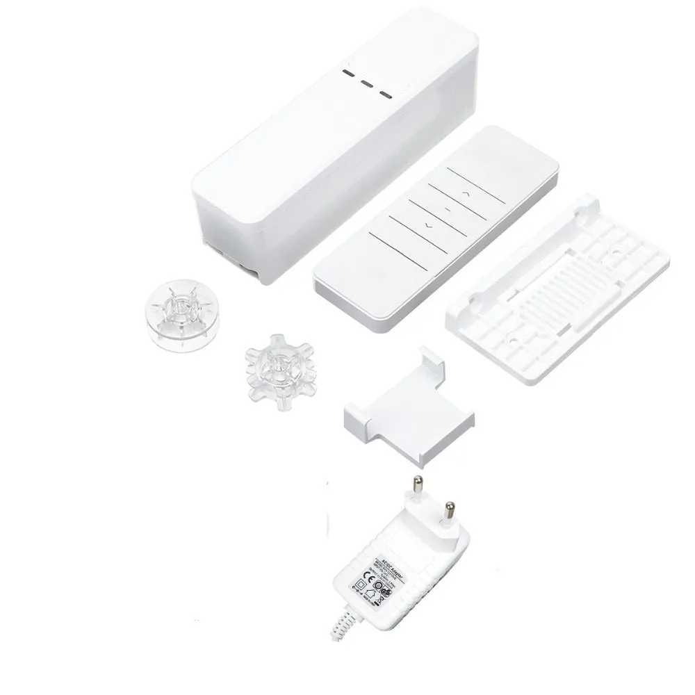 White plastic remote control smart curtain motor for automated window curtains