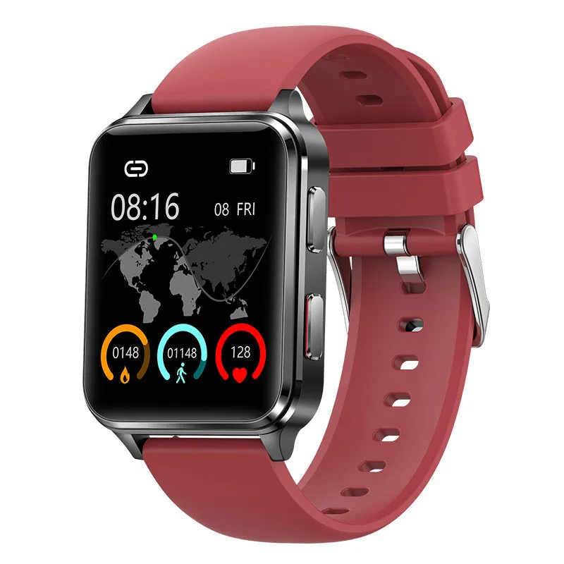 Multi-sport watch with tempered glass touchscreen showing health metrics on display