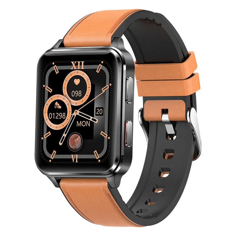 Multi-sport watch with tempered glass touchscreen showing health metrics on display