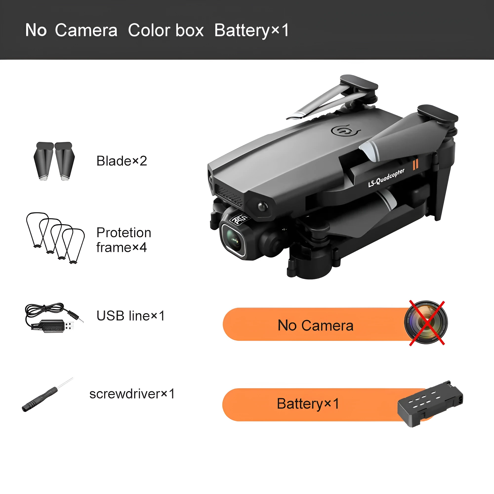 Mini quadcopter drone with dual 4K and 1080P lens cameras, 18x15x4cm, on a white background