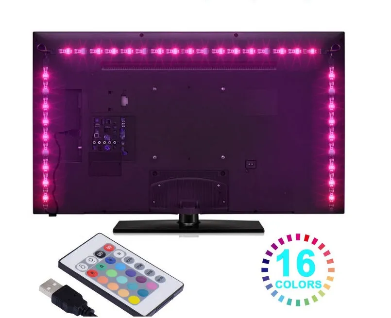 USB LED TV background light strip with colour temperature A B options and lengths 0.5M 1M 2M