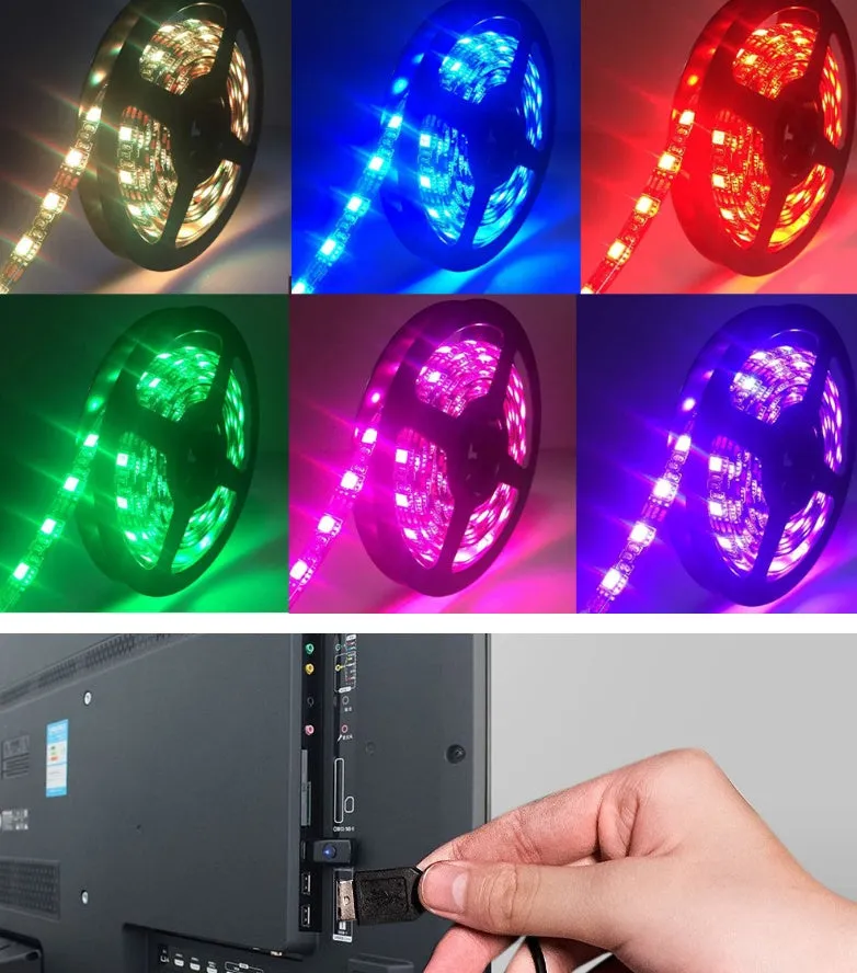 USB LED TV background light strip with colour temperature A B options and lengths 0.5M 1M 2M