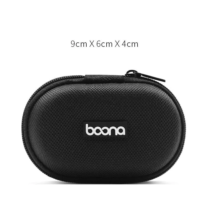 Portable anti-stress EVA earphone storage bag rectangular gray black