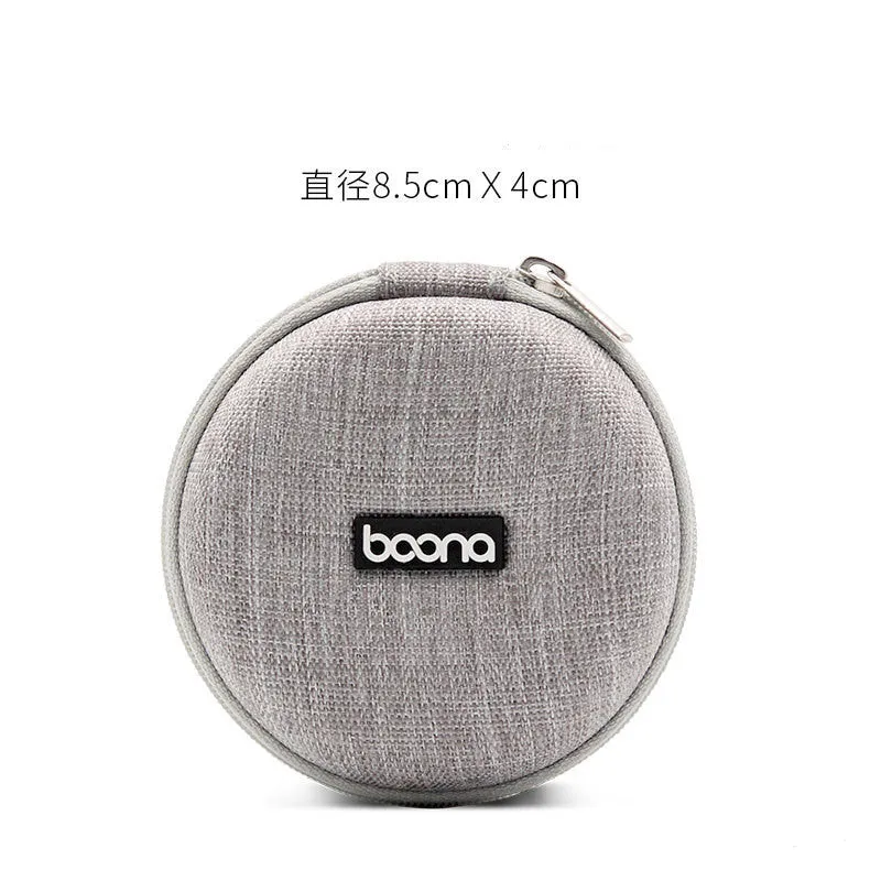 Portable anti-stress EVA earphone storage bag rectangular gray black