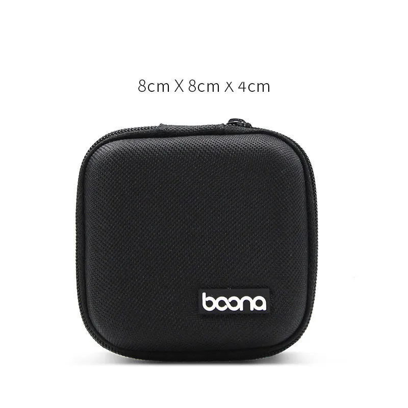 Portable anti-stress EVA earphone storage bag rectangular gray black