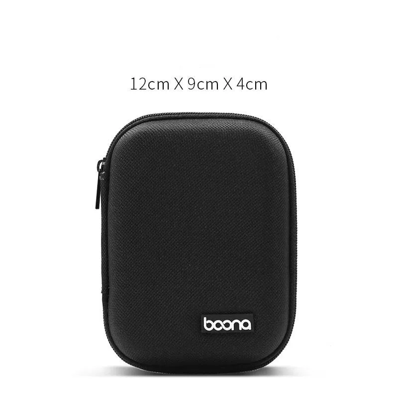 Portable anti-stress EVA earphone storage bag rectangular gray black