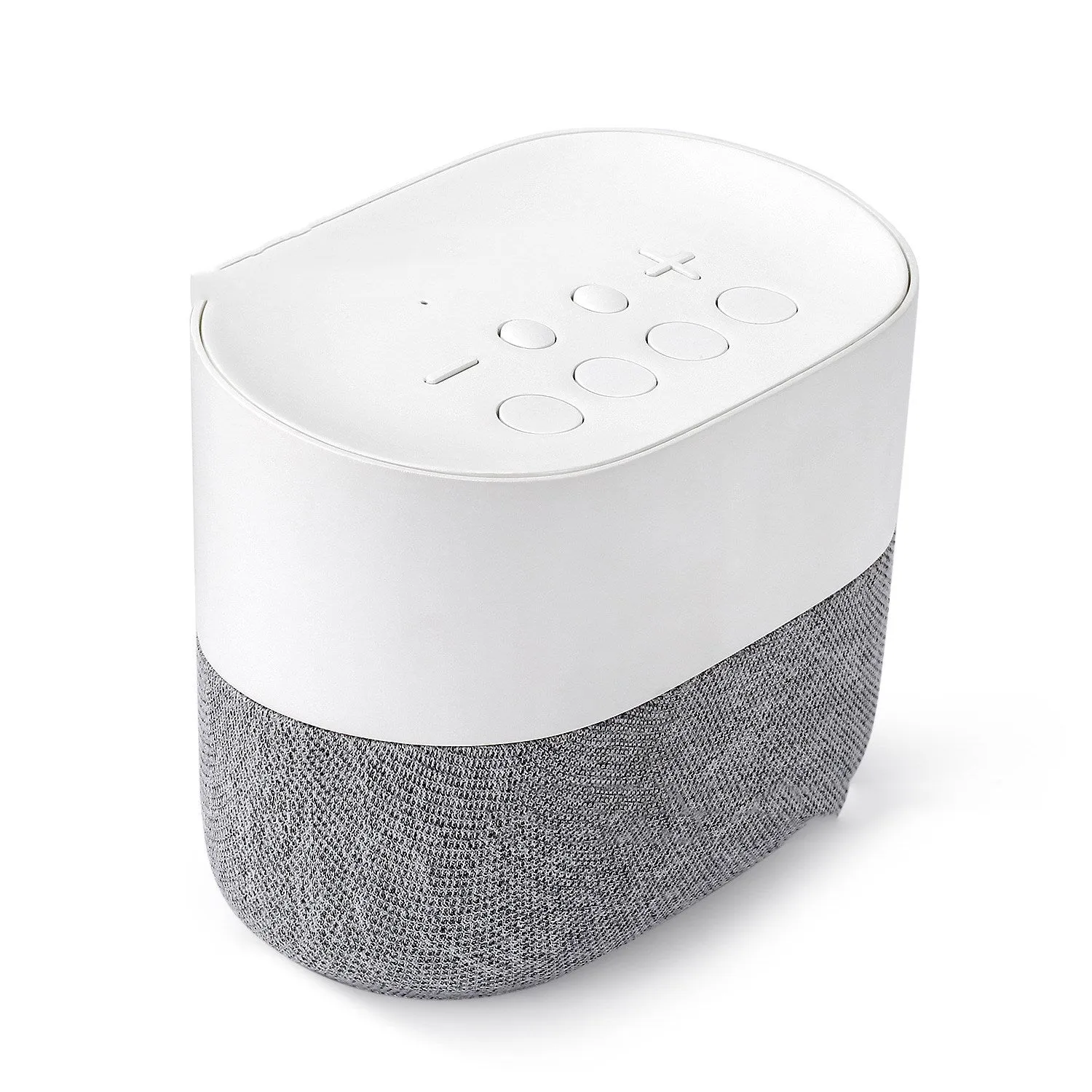 White noise speaker with 26 sounds, night light, and fabric finish, 142x86x126mm