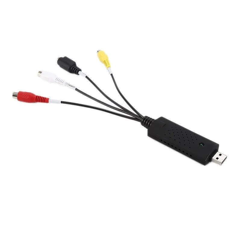 USB VHS to DVD converter with S-Video and composite inputs, 88mm x 28mm x 18mm, green LED