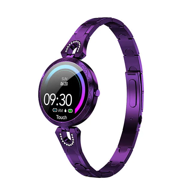 Women's smart bracelet with 1.08 inch HD LCD colour screen and heart rate monitor, IP67 waterproof fitness tracker