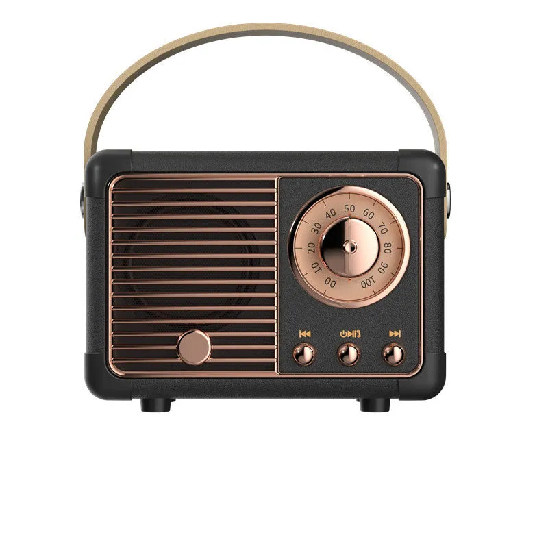 DIY retro mini portable card speaker in white with Bluetooth and USB playback, 70x110x50mm size