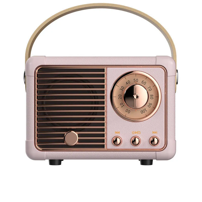 DIY retro mini portable card speaker in white with Bluetooth and USB playback, 70x110x50mm size