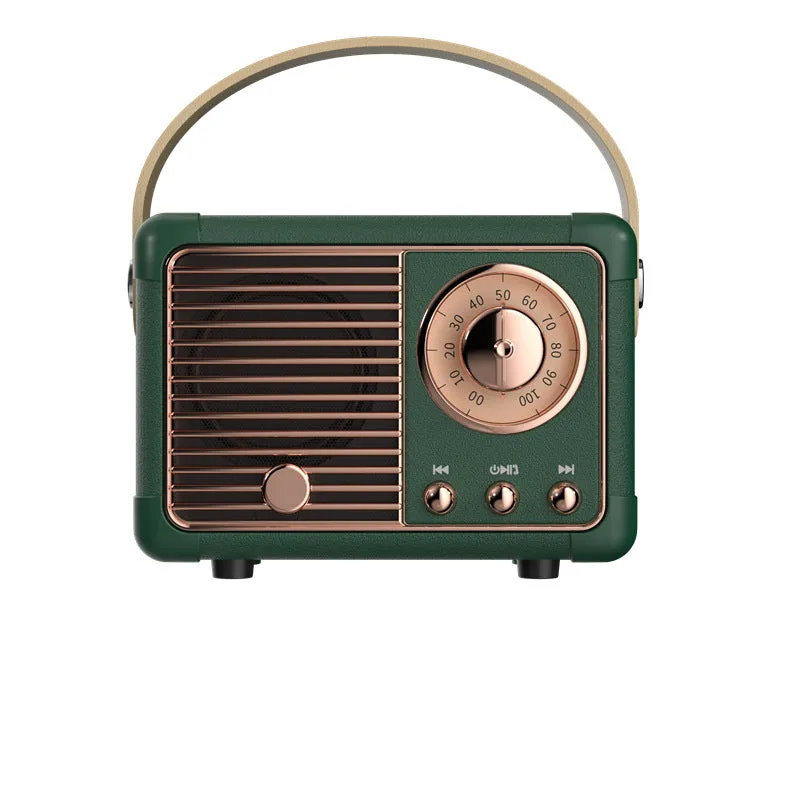 DIY retro mini portable card speaker in white with Bluetooth and USB playback, 70x110x50mm size
