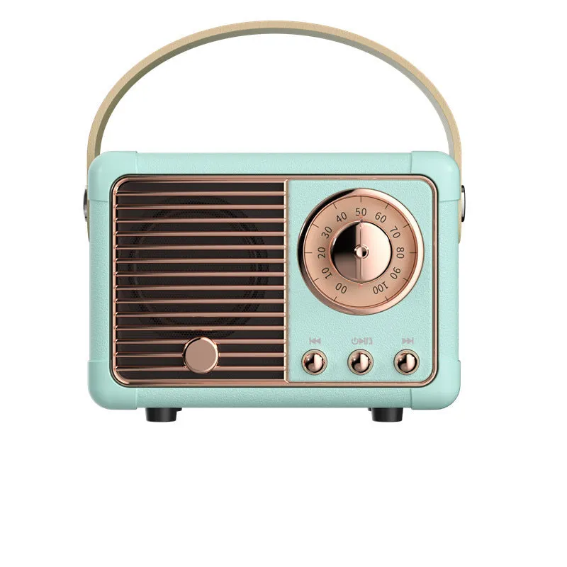 DIY retro mini portable card speaker in white with Bluetooth and USB playback, 70x110x50mm size