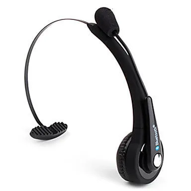 Black and silver Bluetooth headset with headband design for PS3 and mobile phone voice chat