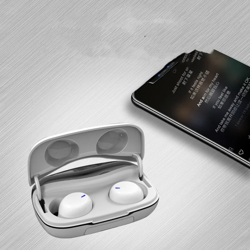 Bluetooth earphone in black with plastic body and in-ear fit for wireless music listening
