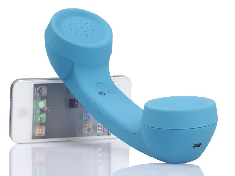 Bluetooth wireless retro microphone headset in black showing hanging ear design and microphone
