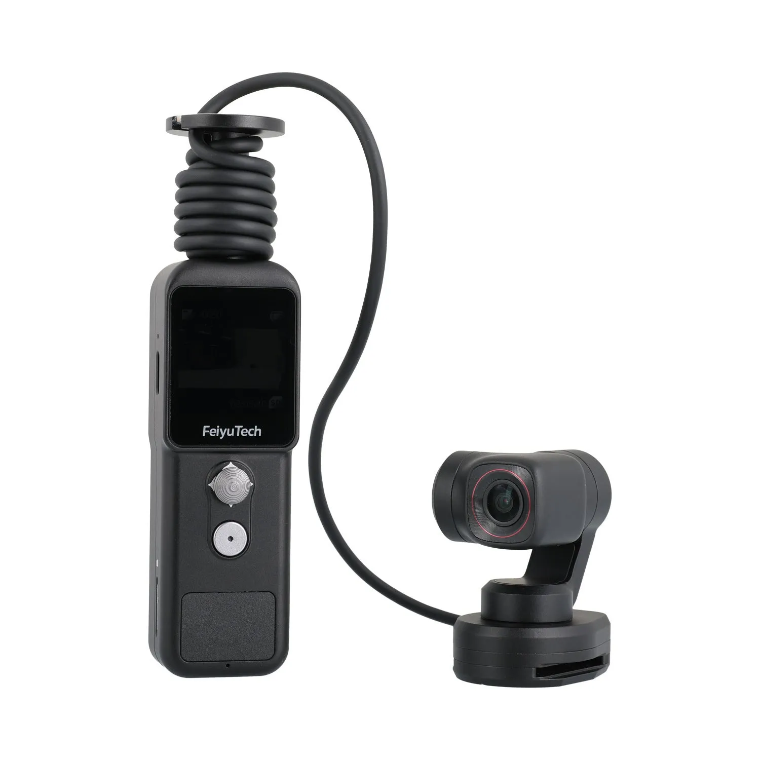 Feiyu Pocket2S pocket gimbal camera with magnetic suction base in black, 4K HD, aviation aluminium alloy