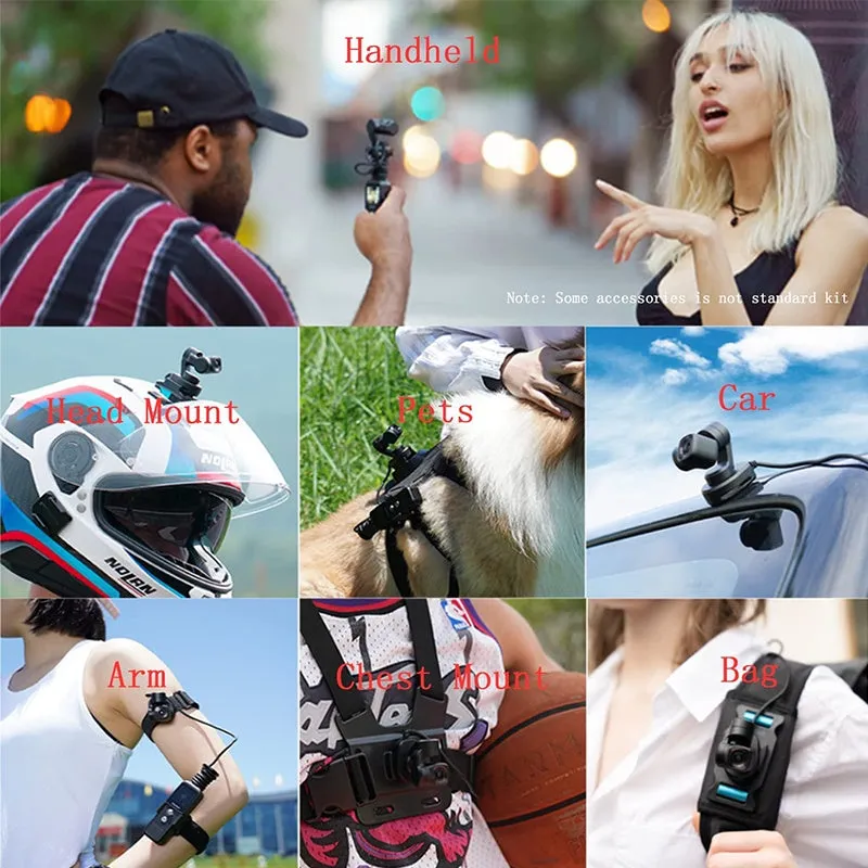 Feiyu Pocket2S pocket gimbal camera with magnetic suction base in black, 4K HD, aviation aluminium alloy