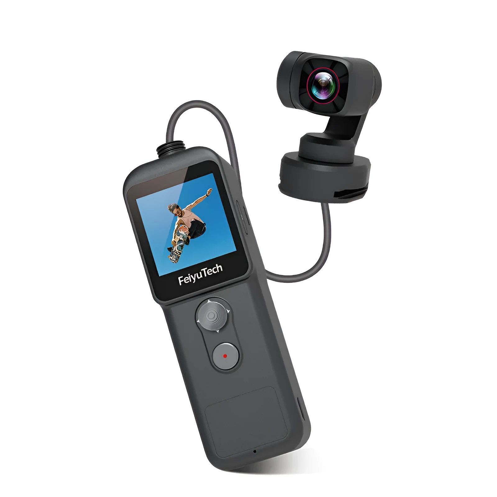 Feiyu Pocket2S pocket gimbal camera with magnetic suction base in black, 4K HD, aviation aluminium alloy