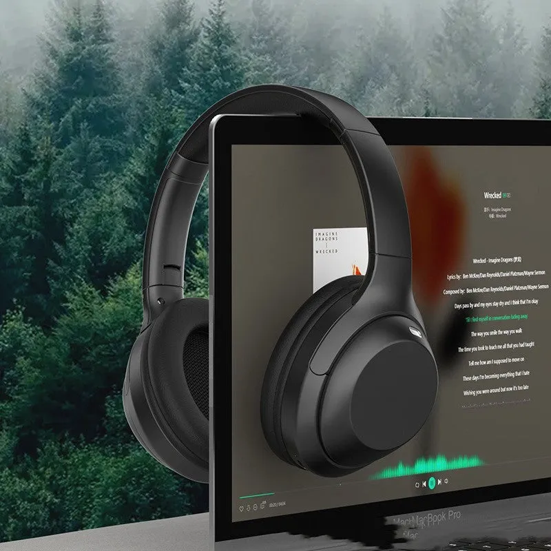 Bluetooth headphone head-mounted with mic noise-canceling ABS charcoal black brown creamy white