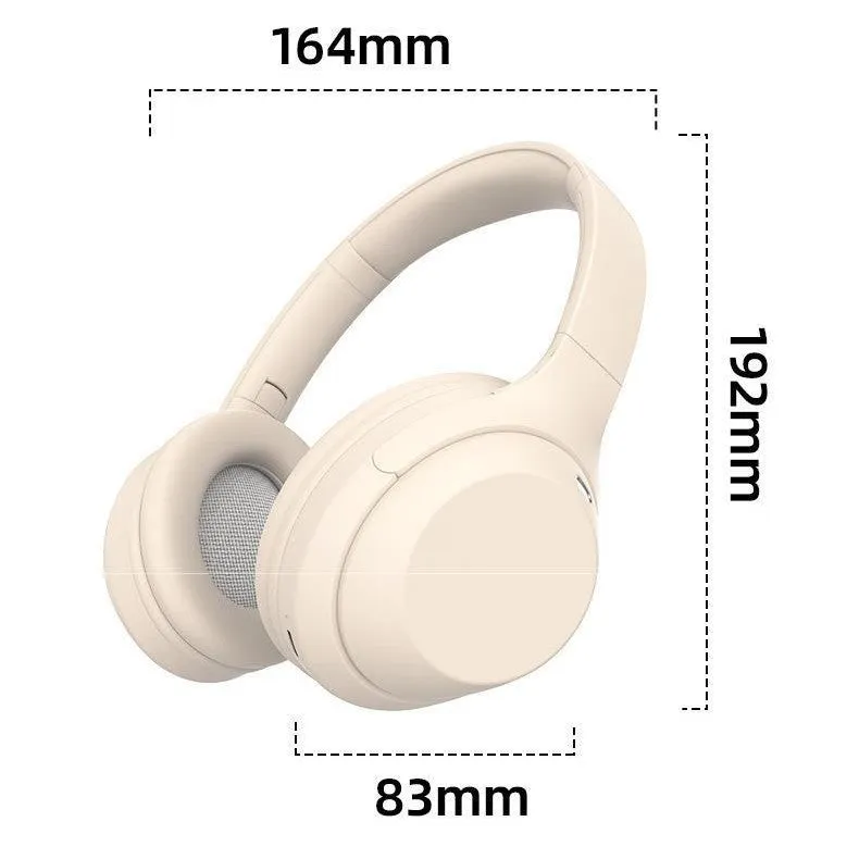 Bluetooth headphone head-mounted with mic noise-canceling ABS charcoal black brown creamy white