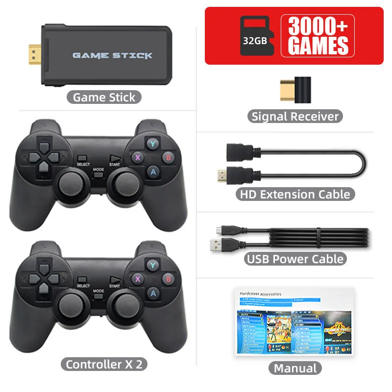 Explosive 2.4G Doubles Y2HDMAX game console with two wireless controllers and 4K HD output in Army Green