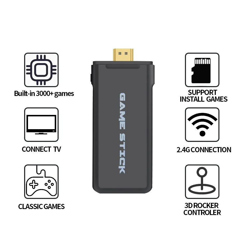 Explosive 2.4G Doubles Y2HDMAX game console with two wireless controllers and 4K HD output in Army Green