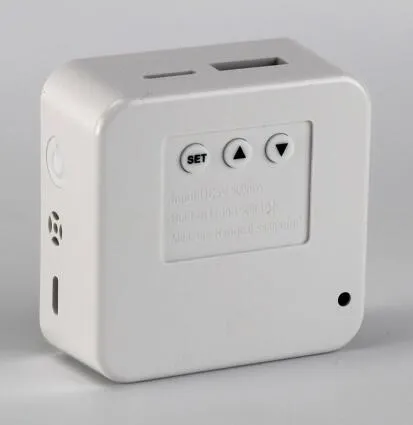 Digital air quality monitor with laser PM2.5 detector, temperature and humidity display, USB rechargeable battery