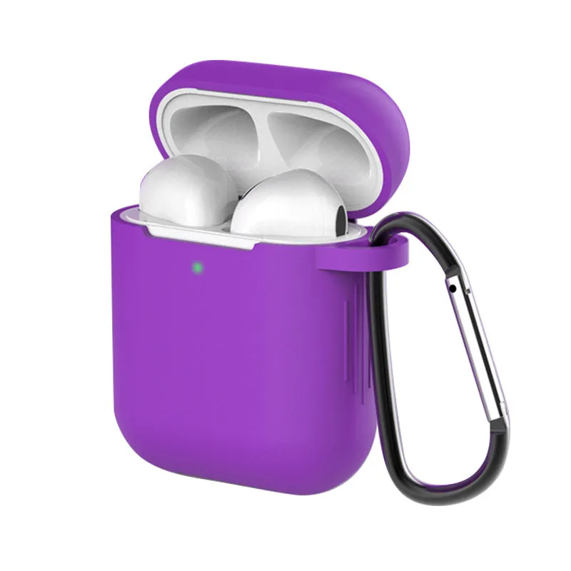Silicone clamshell protective cover for Apple AirPods 1st and 2nd generation charging case